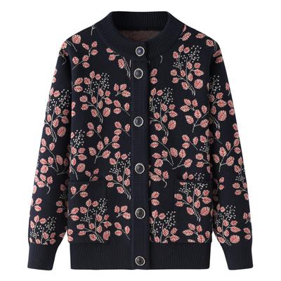 Women's Cardigan Warm Autumn Outerwear Stylish Middle Age Women's Spring