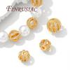 Perles plaquées or 18 carats 8 mm 10 mm, Accessoires de perles pour bracelets, Séparateur pour perles, Laiton avec perles en zircon, Perle pour collier