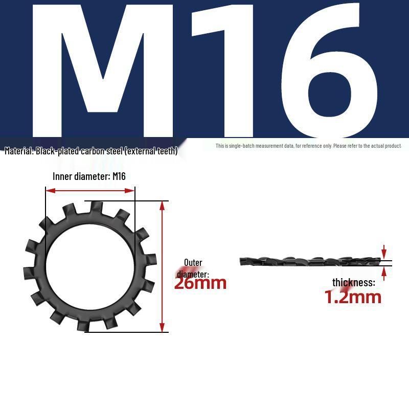 Carbon Steel Zinc-Plated Lock Washer with Inner and Outer Teeth