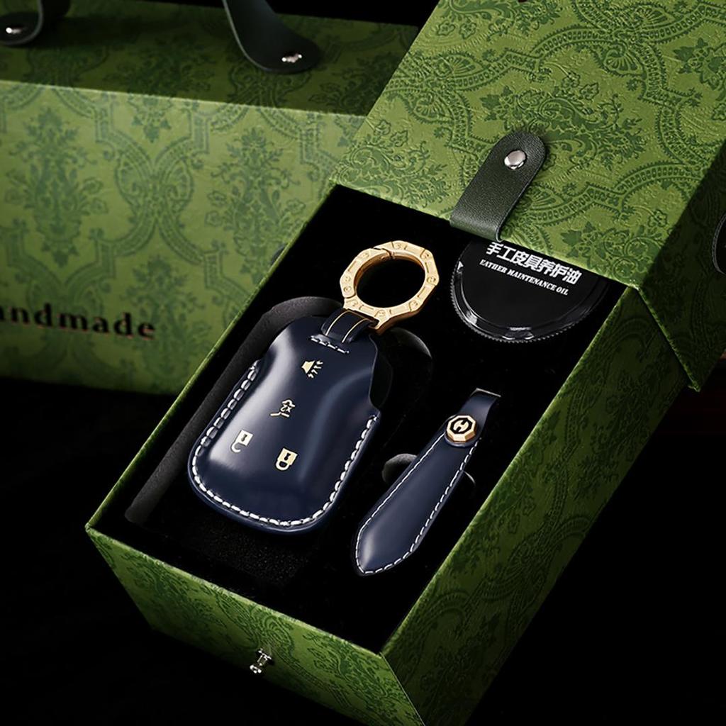 Suitable for Cadillac Xt5/xt6/ct5/ct6 Handmade Cowhide High-End Car Key Case Males Christmas Gift