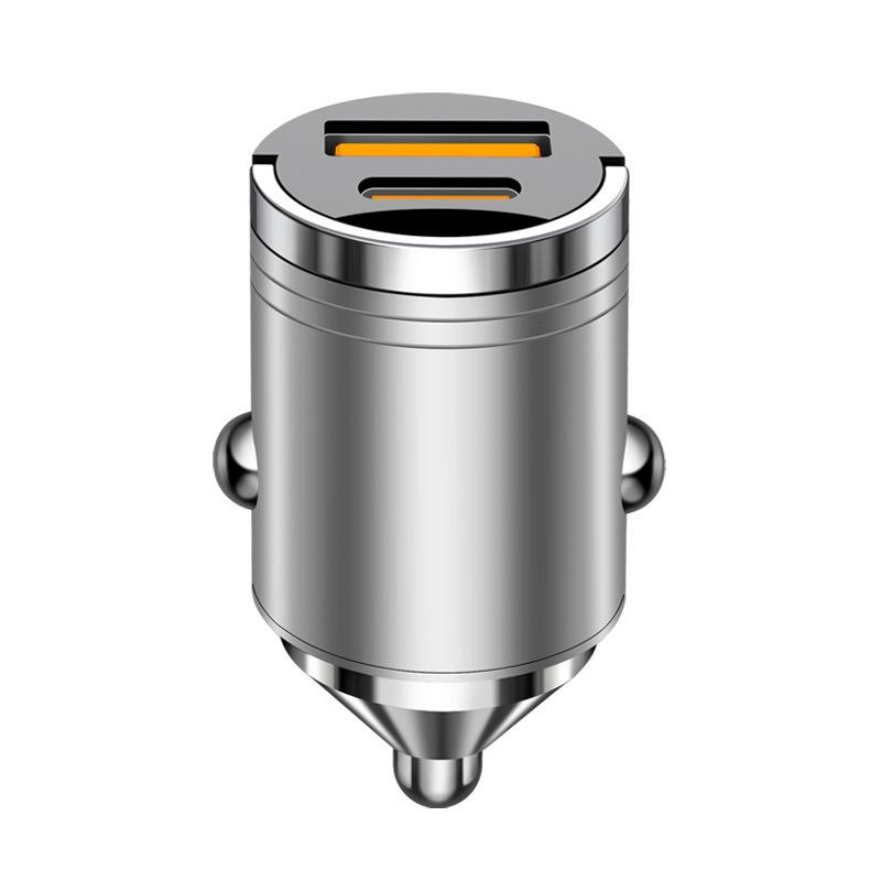 Super Fast PD Car Charger with Hidden Seat, Metal Design, 100W.