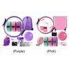 10pcs Pilates Essentials Kit with Stretching Strap 8 Resistance Bands Pilates Ring and Ball Set with Storage Bag for Workout