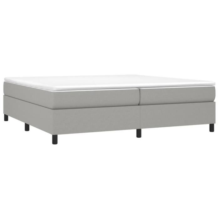 3144447 vidaXL Lit à sommier tapissier avec matelas Gris clair 200x200cm Tissu