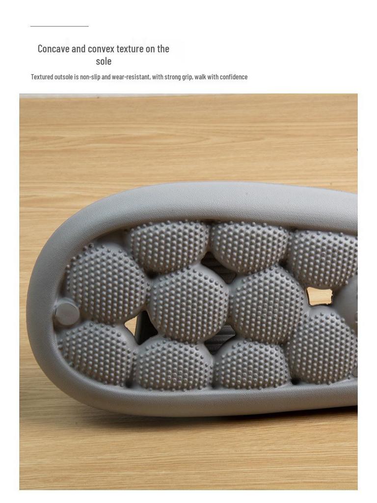 Men's Non-Slip Thick-Soled Summer Indoor Slippers with Unique Massage Design