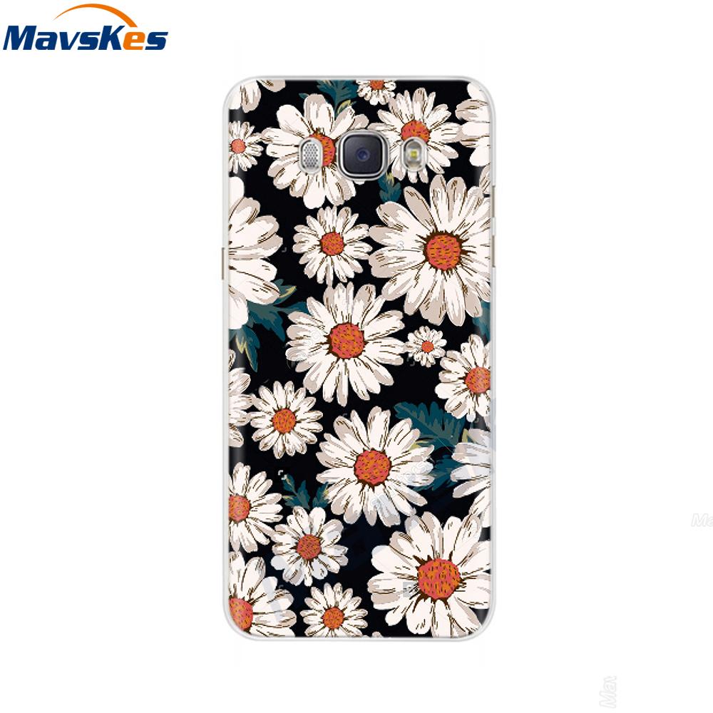 For Samsung J7 2016 Case Print Flower Soft Silicone Back Cover For Samsung J7 2016 TPU Phone Case For Samsung Galaxy J7 2016