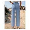 Royalica WomenS Solid Pattern Cotton Blend HighWaisted Pant With Ankle Length Button Down Closure Type And Classic Styl