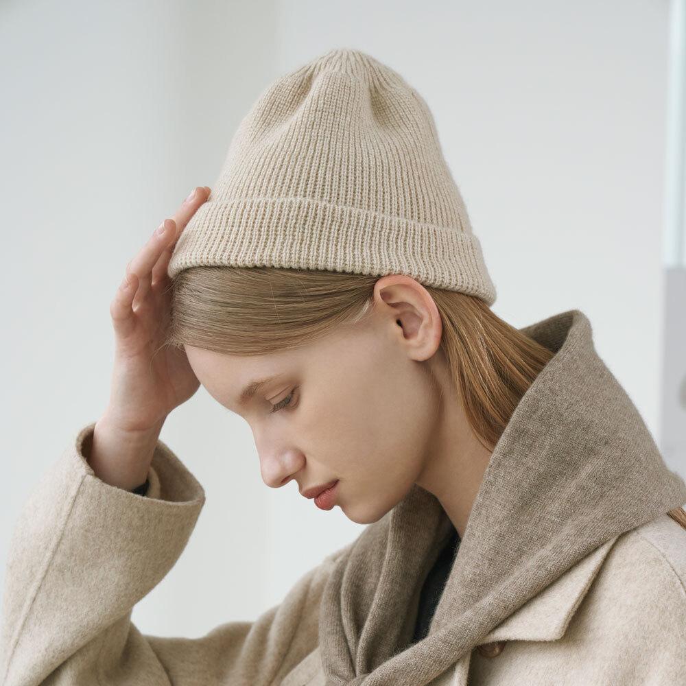 Melikub Cashmere Unisex Basic Beanie_Ivory