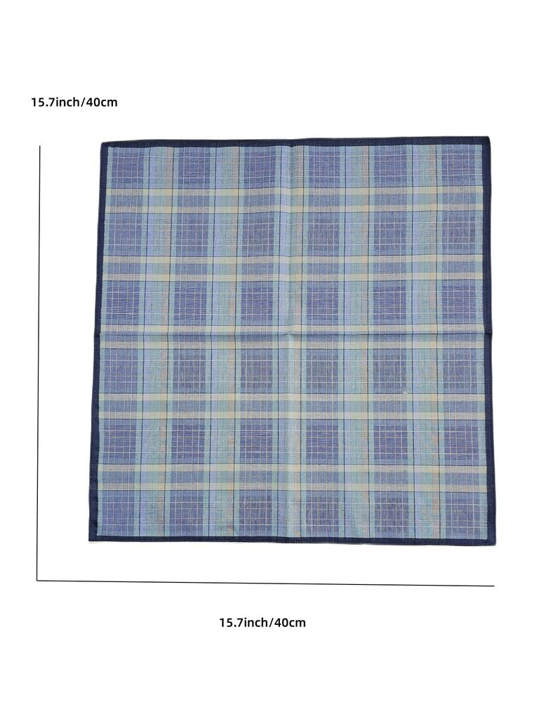 6 Szt. Krata Wysokiej Gęstości Styl Biznesowy Męska Chusteczka do Rąk z Czystej Bawełny Cienka Wchłaniająca Wodę i Pot Ręcznik do Rąk Przenośny 40 cm