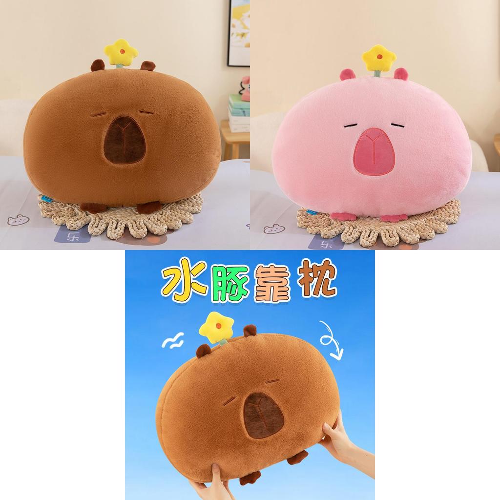 Adorable Plush Capybara Pillow Soft Water Pig Sofa Bed Headrest Perfect Gift For Girls