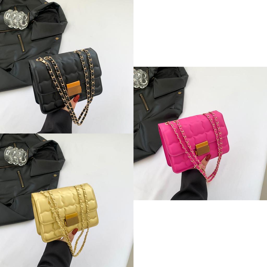 Chic Street Style Vintage Shoulder Bag 2024 Spring Trendy Women's Minimalist Chain Commuter Messenger Bag
