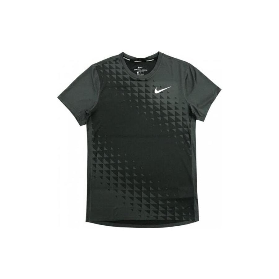 Nike Logo Print Color Block Ronde Hals Sport T-shirt Korte Mouw Heren Tops Donkergrijs 933677-060 S