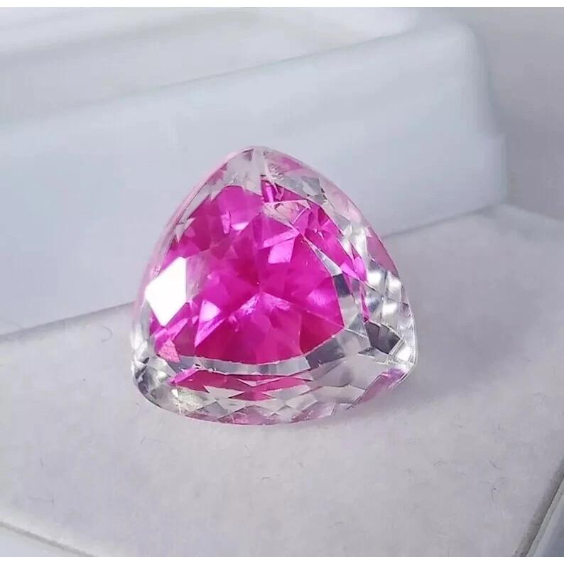 7+ Ct Natural Sapphire Pitambari Trillion Rare Certified Loose Gemstone