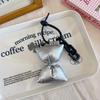 Sweet Bow Leather Cotton Filling Keychain Girl Simple Cute Backpack Pendant Earphone Box Phone Case Decoration