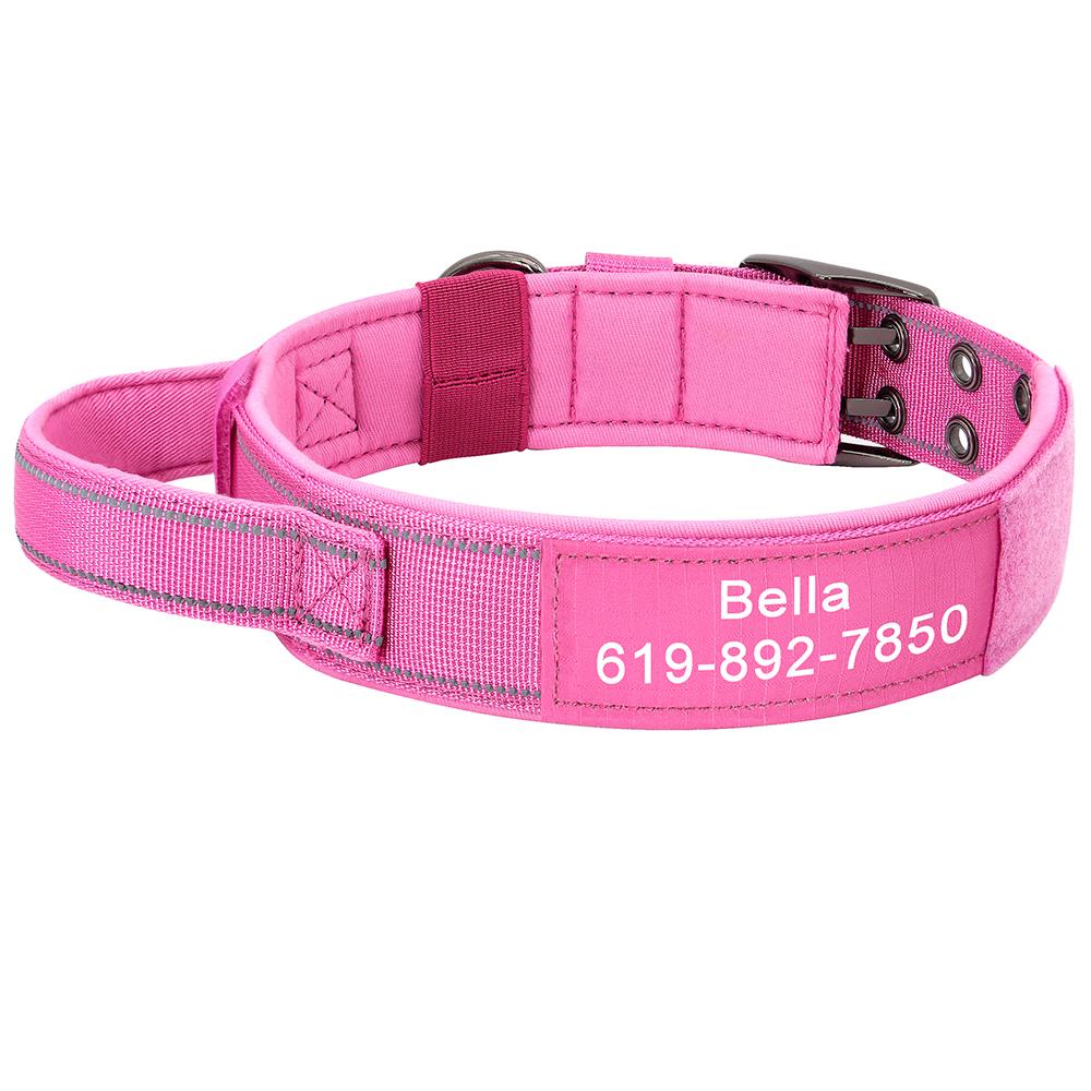 Vojenský taktický obojek pro psa Personalizované silné výcvikové obojky pro psy s rukojetí Odolné pro střední a velké psy Německý ovčák