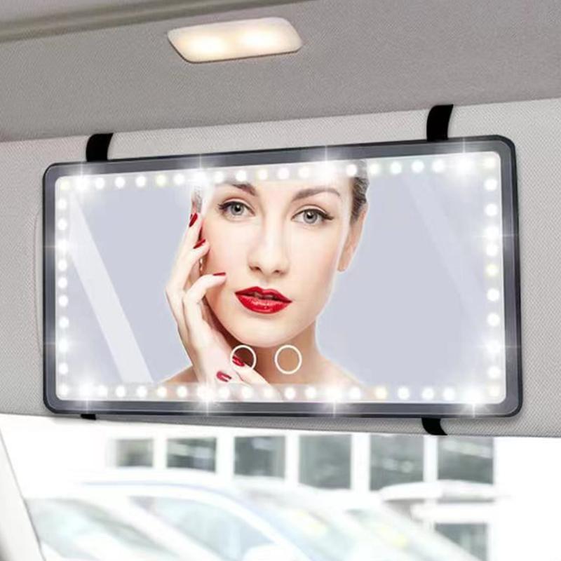 Car Vanity Mirror Touch Screen Capacitive Lighting Adjustment Car LED Cosmetic Mirror for Makeup