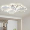 White Minimalist Modern Ceiling Fan with Light for Living Room or Bedroom