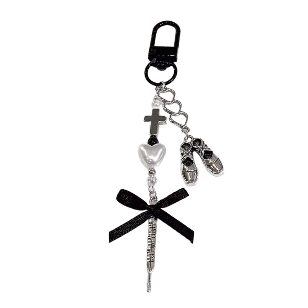 Chic Bowknot Phone Accessory Trend Phone Charm for Women Girls Beaded Keychain Bag Purse Backpack Wallet Decorations