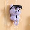 Cartoon Black Cat Adhesive Hook: Hole-Free, Strong Clothes & Key Hanger with Rotating Eyes