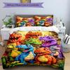 Dinosaur Party Adventure Print 3Pcs Bedding Setduvet Cover With 2 Bedropillowcase Home Birthday Gift