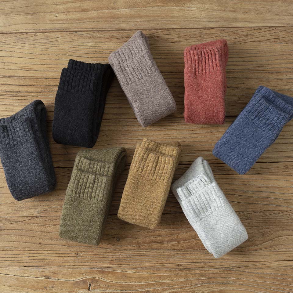 Winter Damen Merinowolle Kniehoch Lange Socken Dick Warm Harajuku Retro Kompression Weiblich Kaschmir Strümpfe