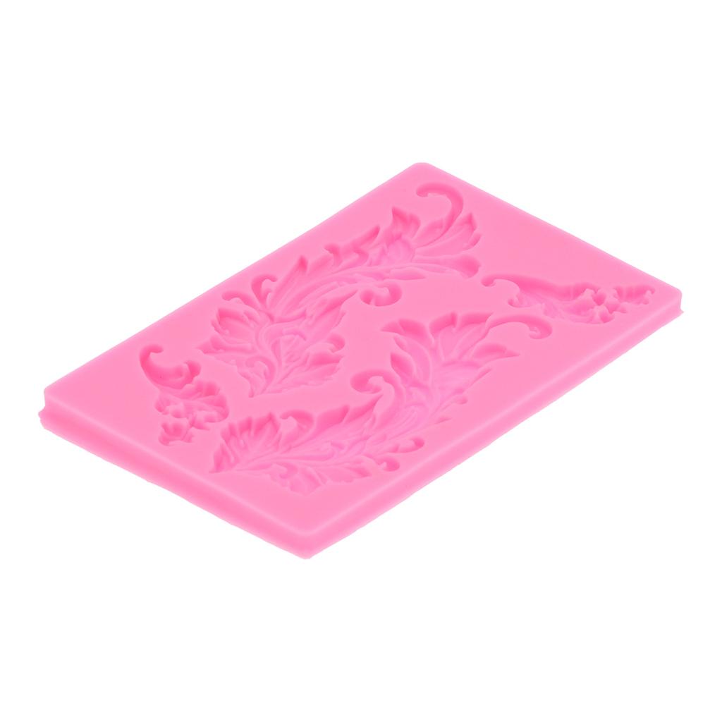 Embossed Silicone Mold Tree Leaf Pattern Chocolate Cake Mold for Home Kitchen BakeryPink