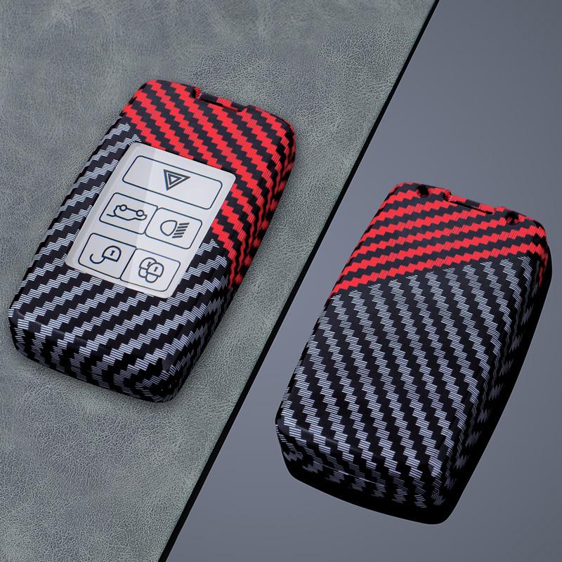 Carbon Fiber Car Key Case Cover Protect Shell Bag for LandRover Range Rover Sport Evoque Freelander Velar Discovery Jaguar XE XF