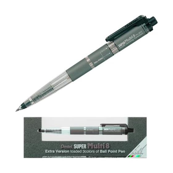 Pentel Super Multi 8 Mechanical Pencil PH803 with 8 Lead Types and Holder