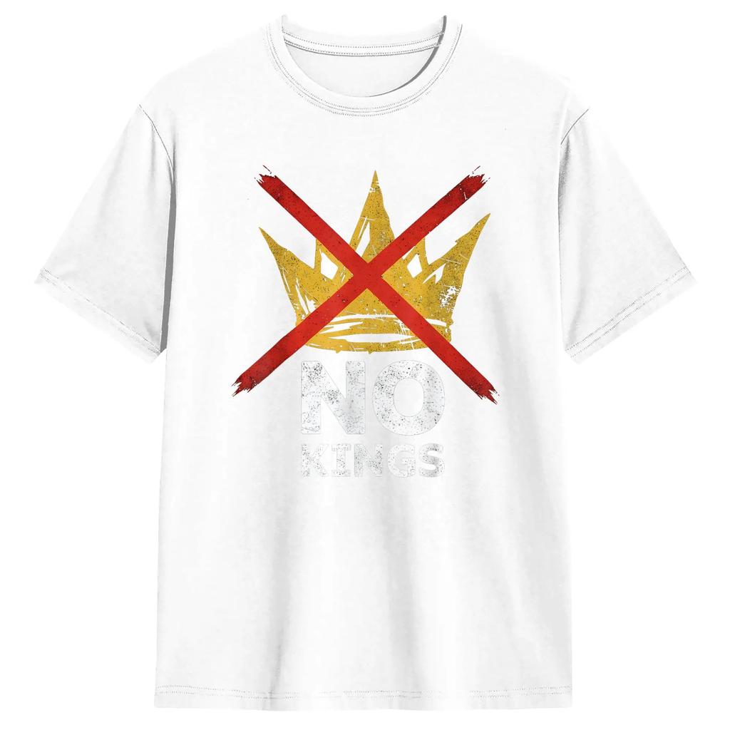 Vintage No King T Shirt Summer Pure Cotton T Shirts For Men's Trending Design Tee Shirt Short-Sleeved Vintage Tees