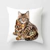 Cute Cat  Print Polyester Cushion Cover 45x45 Throw Pillow Case For Sofa Car Home Decorative Pillowcase Pillow Cover