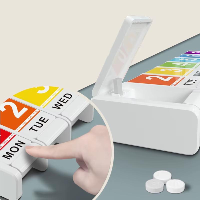 7-Tage-Pillenbox Wöchentlich Große Vitamin-Pillenbox Teilern M V Nachmittags Tägliche Reise-Medikamentenbox für Vitamine Nahrungsergänzungsmittel Fischöl