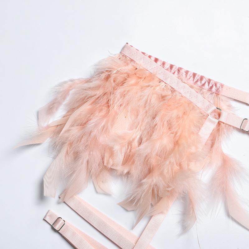 Sexy Lingerie, Complex Craftsmanship, Metal Chain Lace, Feather Lace, Eyelash Underwear, Four or Three-piece Set