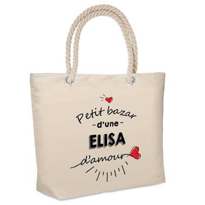 Sac de plage - PLANETEE - isotherme Bazar d'une Elisa d'amour - Coton - Grande contenance - Imprimé en France