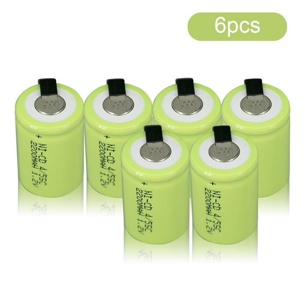 1.2V 2200mAh 4/5SC Battery 4/5 Sub C NI-CD Cell with Welding Tabs Rechargeable Battery for Screwdriver Electric Hand Drill