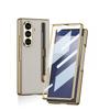 For Samsung for Galaxy ZFold7 Protective Business Case Colorful Electroplated PU Leather S Pen Slot Shockproof Mobile Phone