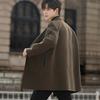 Men's Mid-Length Cashmere Wool Coat - Autumn/Winter Casual Windbreaker
