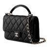 Chanel 23P Spring/Summer Black Quilted Sheepskin WOC Chain Flap Shoulder Crossbody Handbag Mini Women Bag
