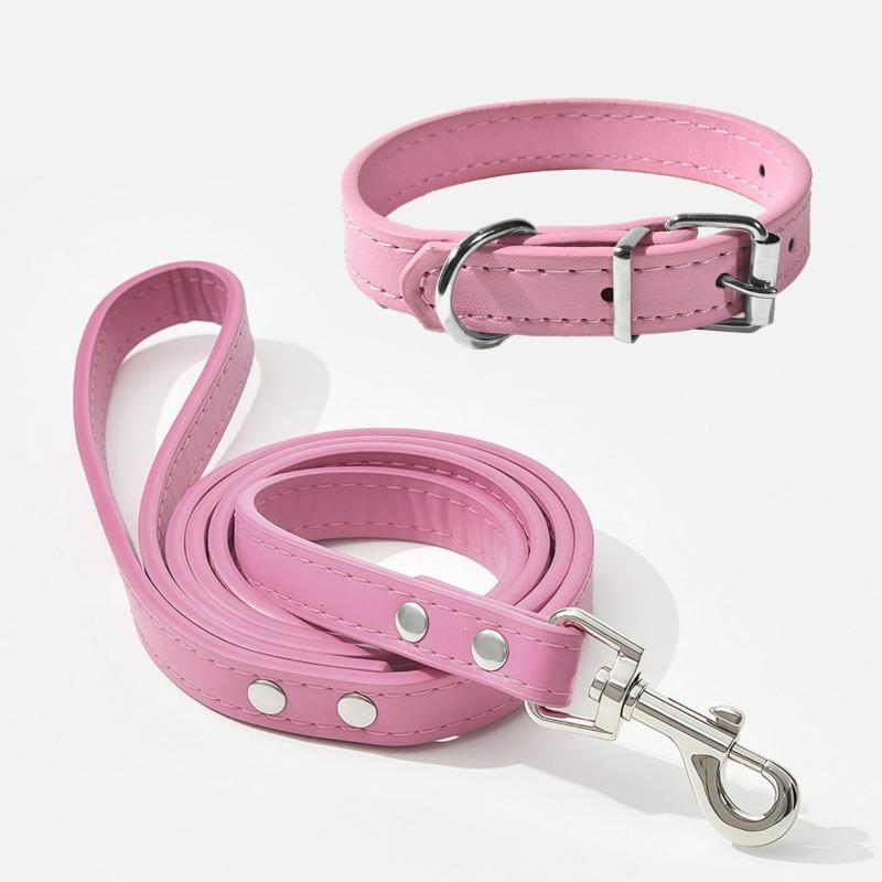 Pet Collar Large Dog Chain Waterproof and Wear-resistant Dog Cat Collar PU Leather Medium and Small Dog Bell Collar