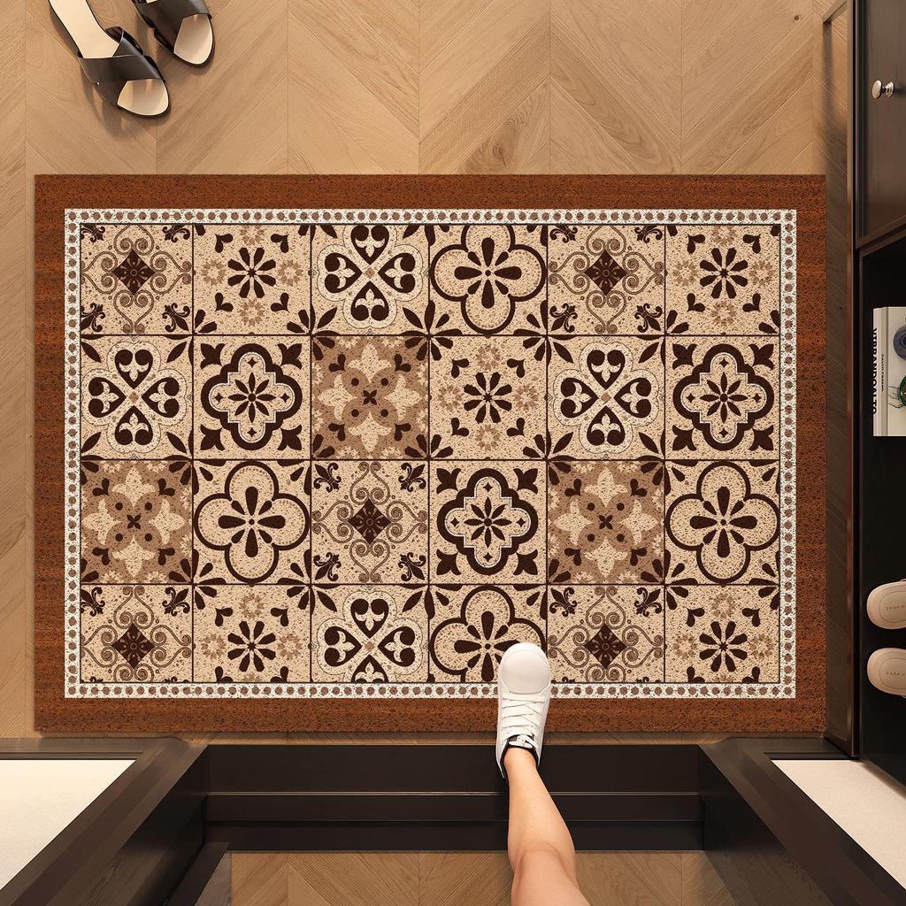 High-End American Style Entrance Door Mat - Silk Loop, Wear-Resistant, Non-Slip, Mud & Dust Removing