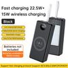 16*18650 Lithium Battery Power Bank DIY Kit Mobile Power Fast Charging 22.5W+15W Wireless Charging Power Bank Shell With Light