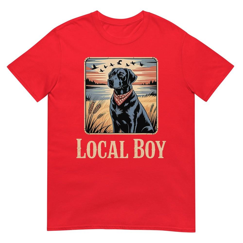 Local Boy Black Lab Hunting Dog TShirt S