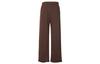 Calça de Moletom Tricotada Feminina Cor de Terra Umber Perna Larga Moderada DV7845-227