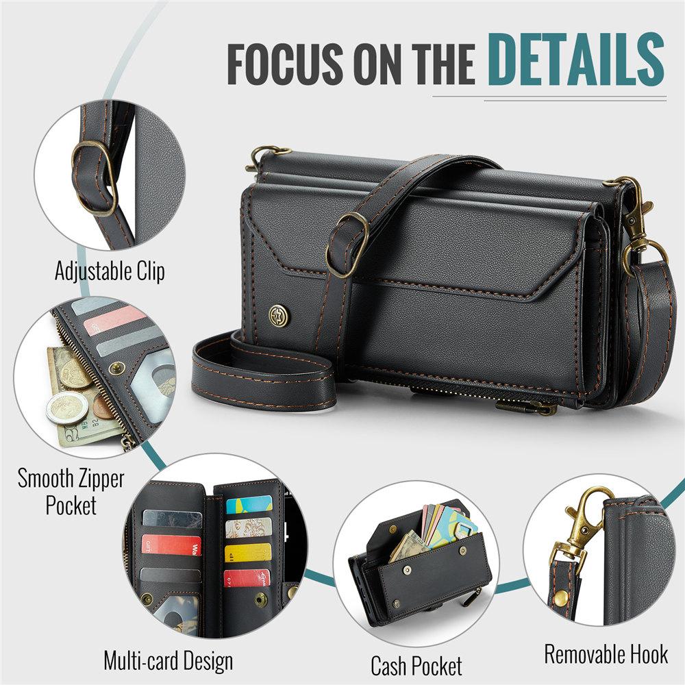 Crossbody Cards Wallet Leather Case For iPhone 16 15 14 Plus 13 12 11 Pro Max XR XS 7 8 Long Lanyard Handbag Cover