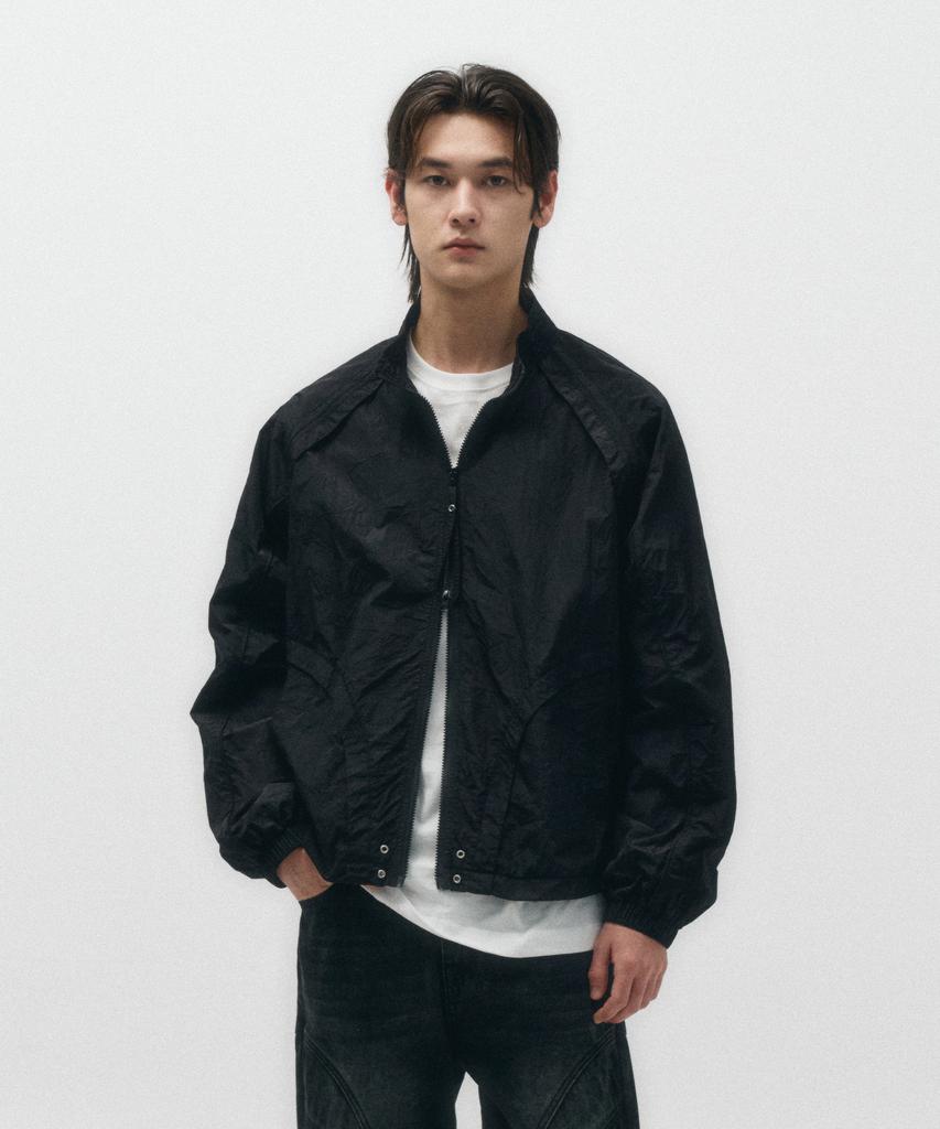 Ecorr Pipe Trimmed Crinkle Jacket_Black