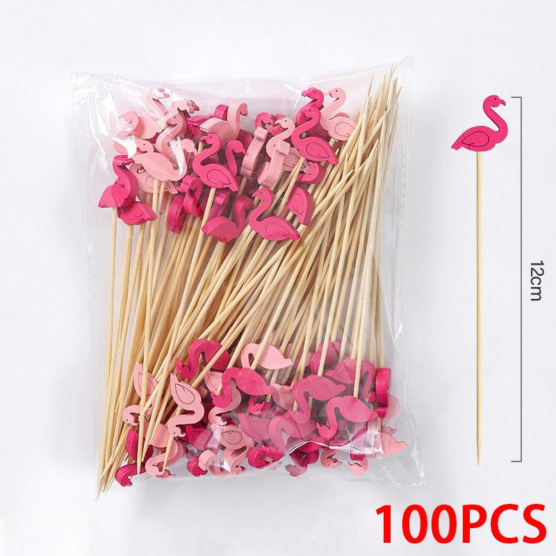 100Pcs Bamboo Disposable Forks Toothpick Decoration Cocktail Picks Fruit Forks Buffet Food Picks for Party Decor SGC003