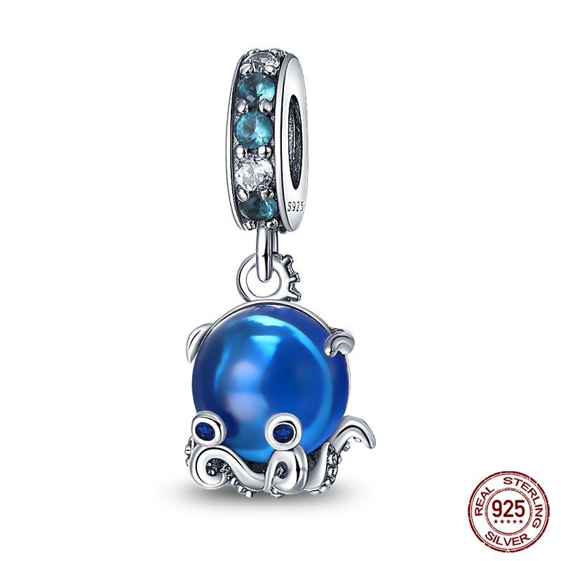 Original Ocean Series Fit 3Mm Bracelet 100% Authentic Copper Turtle Crab Mermaid Charm Beads Diy Jewelry Gift