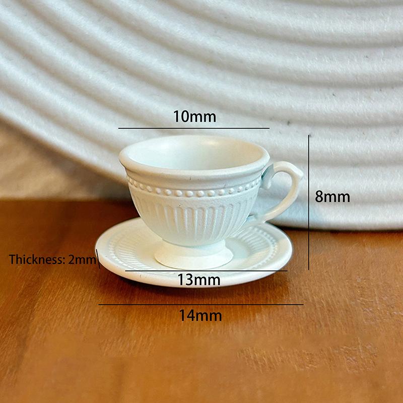 

2PCS Small Luxury French Coffee Cup Plate Set Toy Dollhouse Mini Furniture Model DIY Accessories Miniature Scene Decoration