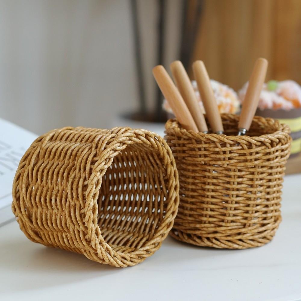 Hardness Rattan Wicker Woven Serving Baskets Restaurant Serving Tabletop Display