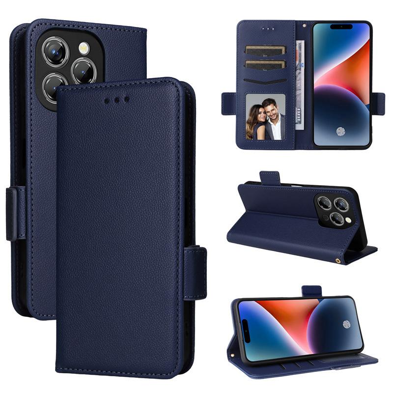 Brieftasche Flip Cover für Oukitel P1 Hülle Lychee Muster Leder Magnetischer Flip Folio Stand Telefonhülle mit Kartenhalter