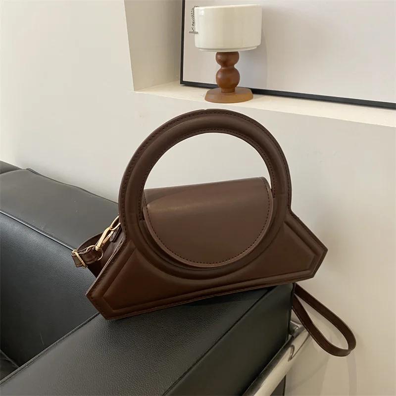 A Fashion Handbag  Spring New Foreign Solid Color Shoulder Crossbody Bag Foreign Small Square Shoulder Bag Women