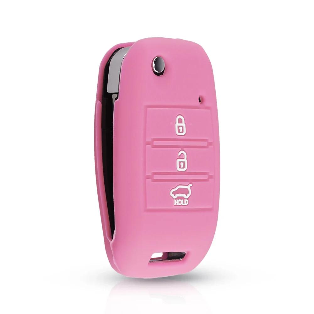 KEYYOU 3 Buttons Silicone Car Key Cover Case For KIA Sid Rio Soul Sportage Ceed Sorento Cerato K2 K3 K4 K5